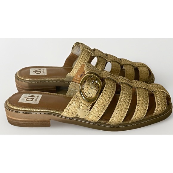 DV by Dolce Vita Fyona Fisherman Sandals Women Sz 8 Woven & Gold Buckle NWOB - Picture 5 of 12